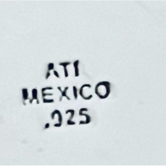 Sterling Silver Mexican Modernist 925 Handcrafted Turquoise Pendant - Picture 5 of 9